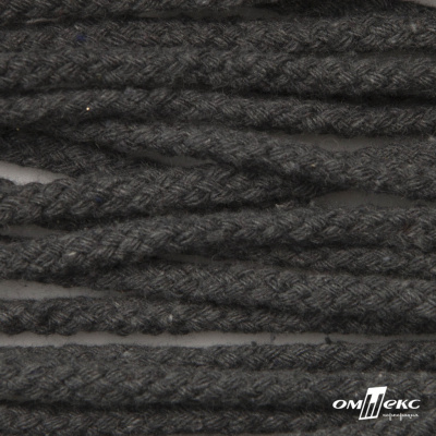 Шнур плетеный d-6 мм круглый, 70% хлопок 30% полиэстер, уп.90+/-1 м, цв.1088-т.серый - купить в Чите. Цена: 588 руб.