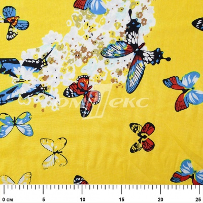 Плательная ткань "Софи" 7.2, 75 гр/м2, шир.150 см, принт бабочки - купить в Чите. Цена 241.49 руб.