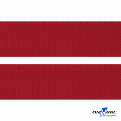 Красный- цв.171-Текстильная лента-стропа 550 гр/м2 ,100% пэ шир.30 мм (боб.50+/-1 м) - купить в Чите. Цена: 475.36 руб.