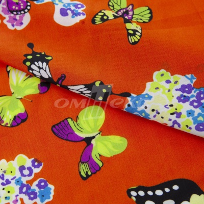 Плательная ткань "Софи" 7.1, 75 гр/м2, шир.150 см, принт бабочки - купить в Чите. Цена 241.49 руб.