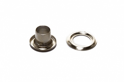 Люверсы металлические "ОмТекс", блочка/кольцо, (3 мм) - цв.никель - купить в Чите. Цена: 0.18 руб.