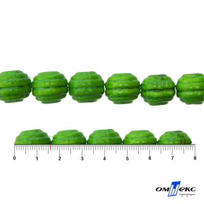 0309-Бусины деревянные "ОмТекс", 16 мм, упак.50+/-3шт, цв.019-зеленый - купить в Чите. Цена: 62.22 руб.