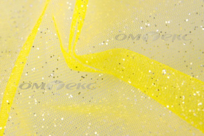 Сетка Глиттер, 40 гр/м2, шир.160см, цвет жёлтый - купить в Чите. Цена 163.01 руб.
