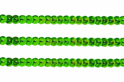 Пайетки "ОмТекс" на нитях, CREAM, 6 мм С / упак.73+/-1м, цв. 94 - зеленый - купить в Чите. Цена: 297.48 руб.
