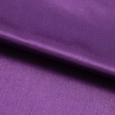 Поли креп-сатин 19-3536, 125 (+/-5) гр/м2, шир.150см, цвет фиолетовый - купить в Чите. Цена 155.57 руб.