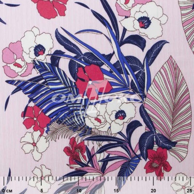 Плательная ткань "Фламенко" 18.1, 80 гр/м2, шир.150 см, принт растительный - купить в Чите. Цена 239.03 руб.
