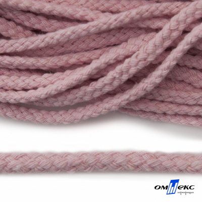 Шнур плетеный d-6 мм круглый, 70% хлопок 30% полиэстер, уп.90+/-1 м, цв.1087-розовый - купить в Чите. Цена: 588 руб.