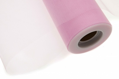 Фатин в шпульках 16-14, 10 гр/м2, шир. 15 см (в нам. 25+/-1 м), цвет розовый - купить в Чите. Цена: 101.71 руб.