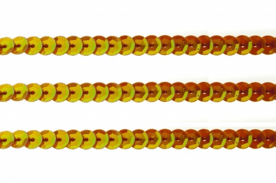 Пайетки "ОмТекс" на нитях, CREAM, 6 мм С / упак.73+/-1м, цв. 88 - оранжевый - купить в Чите. Цена: 300.55 руб.