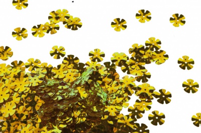 Пайетки "ОмТекс" россыпью,DOUBLE SIDED GOLD,цветок 14 мм/упак.50 гр, цв. 0460-золото - купить в Чите. Цена: 80.12 руб.