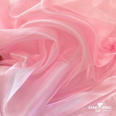 Ткань органза, 100% полиэстр, 28г/м2, шир. 150 см, цв. #47 розовая пудра - купить в Чите. Цена 86.24 руб.