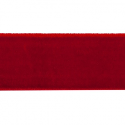 Лента бархатная нейлон, шир.25 мм, (упак. 45,7м), цв.45-красный - купить в Чите. Цена: 981.09 руб.