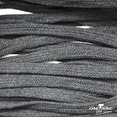 Шнур плетеный d-8 мм плоский, 70% хлопок 30% полиэстер, уп.85+/-1 м, цв.1027-серый - купить в Чите. Цена: 735 руб.