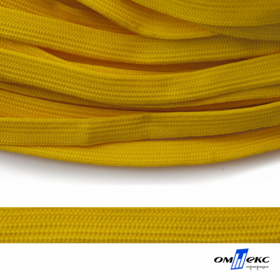 Шнур плетеный (плоский) d-12 мм, (уп.90+/-1м), 100% полиэстер, цв.269 - жёлтый - купить в Чите. Цена: 8.62 руб.