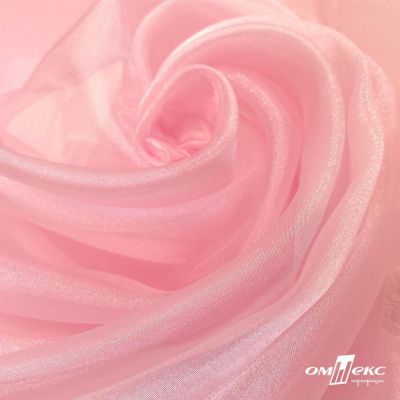 Ткань органза, 100% полиэстр, 28г/м2, шир. 150 см, цв. #47 розовая пудра - купить в Чите. Цена 86.24 руб.