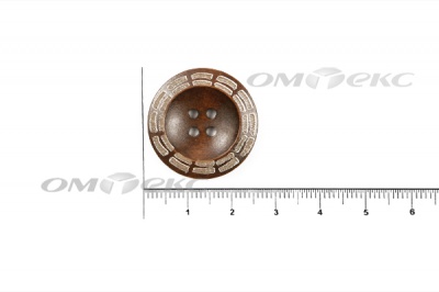 Пуговица деревянная круглая №53 (25мм) - купить в Чите. Цена: 3.68 руб.