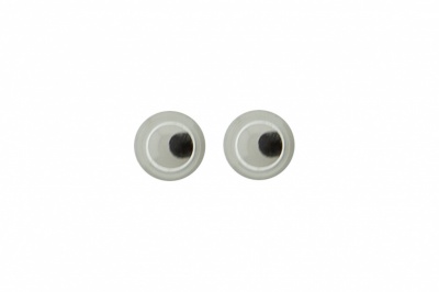 Глазки для игрушек, круглые, с бегающими зрачками, 6 мм/упак.100+/-5 шт, цв. -черно-белые - купить в Чите. Цена: 30.13 руб.
