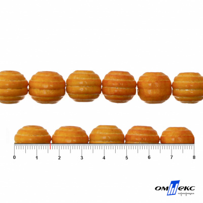 0309-Бусины деревянные "ОмТекс", 16 мм, упак.50+/-3шт, цв.003-оранжевый - купить в Чите. Цена: 62.22 руб.