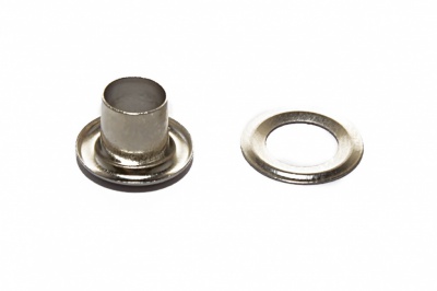 Люверсы металлические "ОмТекс", блочка/кольцо, (4 мм) - цв.никель - купить в Чите. Цена: 0.24 руб.