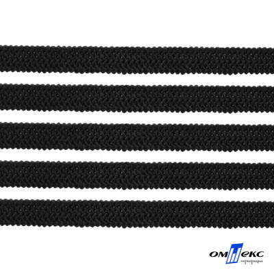 Лента эластичная вязанная (резинка) 4 мм (200+/-1 м) 400 гр/м2 черная бобина "ОМТЕКС" - купить в Чите. Цена: 1.78 руб.