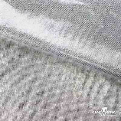 Трикотажное полотно голограмма, шир.140 см, #602 -белый/серебро - купить в Чите. Цена 385.88 руб.