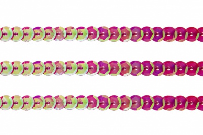 Пайетки "ОмТекс" на нитях, CREAM, 6 мм С / упак.73+/-1м, цв. 89 - розовый - купить в Чите. Цена: 468.37 руб.