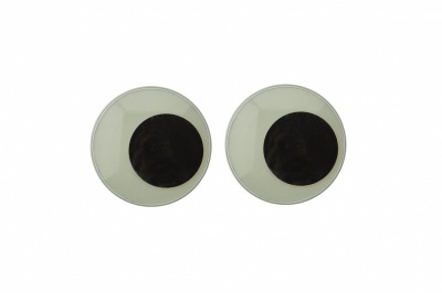 Глазки для игрушек, круглые, с бегающими зрачками, 24 мм/упак.20+/-2 шт, цв. -черно-белые - купить в Чите. Цена: 44.90 руб.