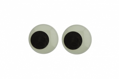 Глазки для игрушек, круглые, с бегающими зрачками, 18 мм/упак.50+/-2 шт, цв. -черно-белые - купить в Чите. Цена: 41.81 руб.