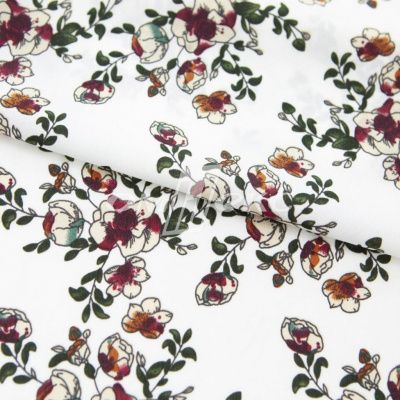 Плательная ткань "Фламенко" 23.1, 80 гр/м2, шир.150 см, принт растительный - купить в Чите. Цена 264.56 руб.