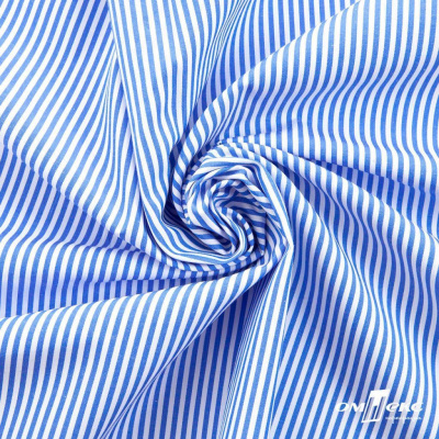 Ткань сорочечная Полоска Кенди, 115 г/м2, 58% пэ,42% хл, шир.150 см, цв.3-синий, (арт.110) - купить в Чите. Цена 306.69 руб.