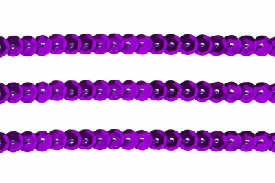 Пайетки "ОмТекс" на нитях, SILVER-BASE, 6 мм С / упак.73+/-1м, цв. 12 - фиолет - купить в Чите. Цена: 300.55 руб.